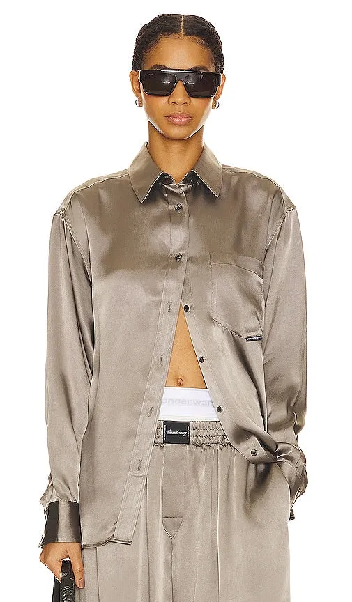 Alexander Wang Boyfriend Shirt in Grey