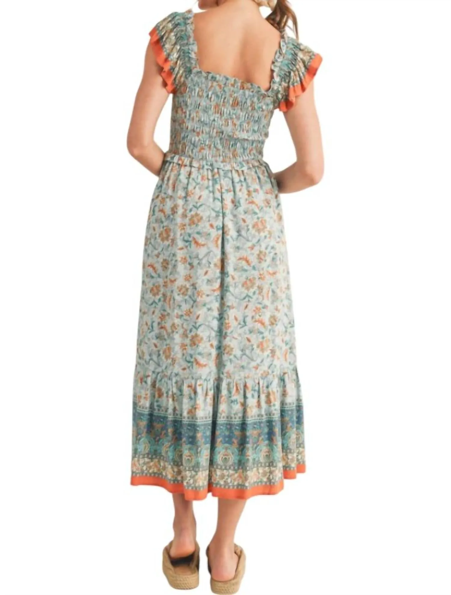 &Merci - Floral Print Ruffled Midi Dress