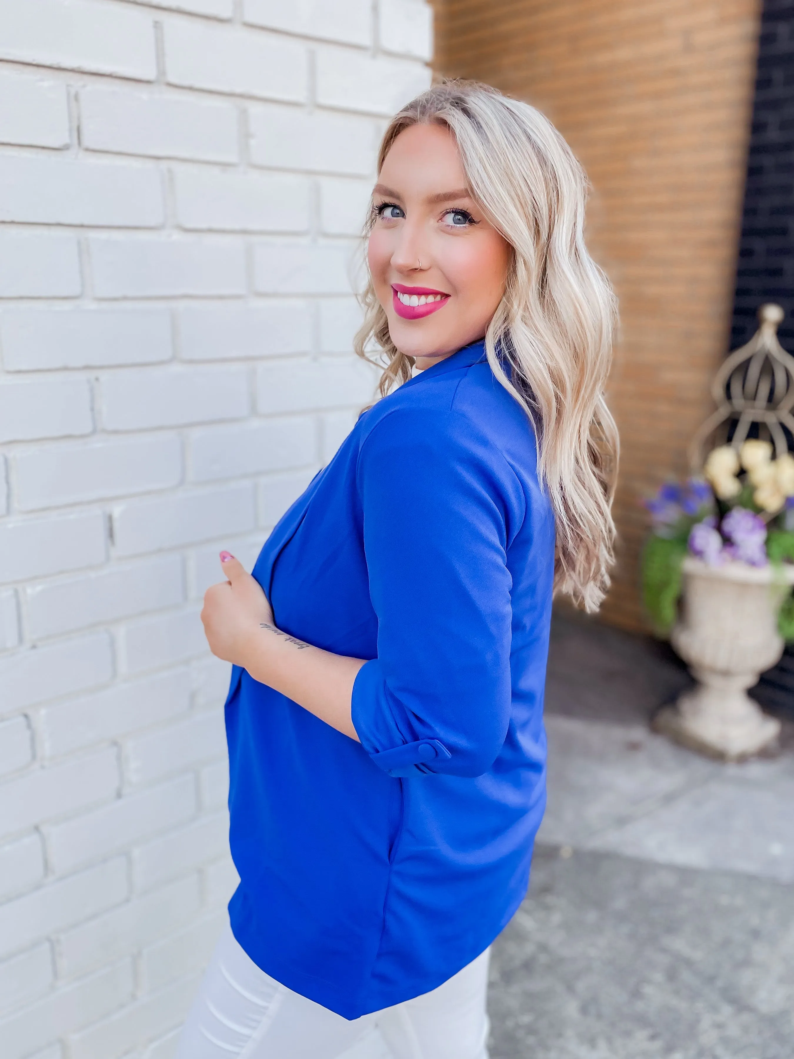 Back to Basics Blazer in Cobalt