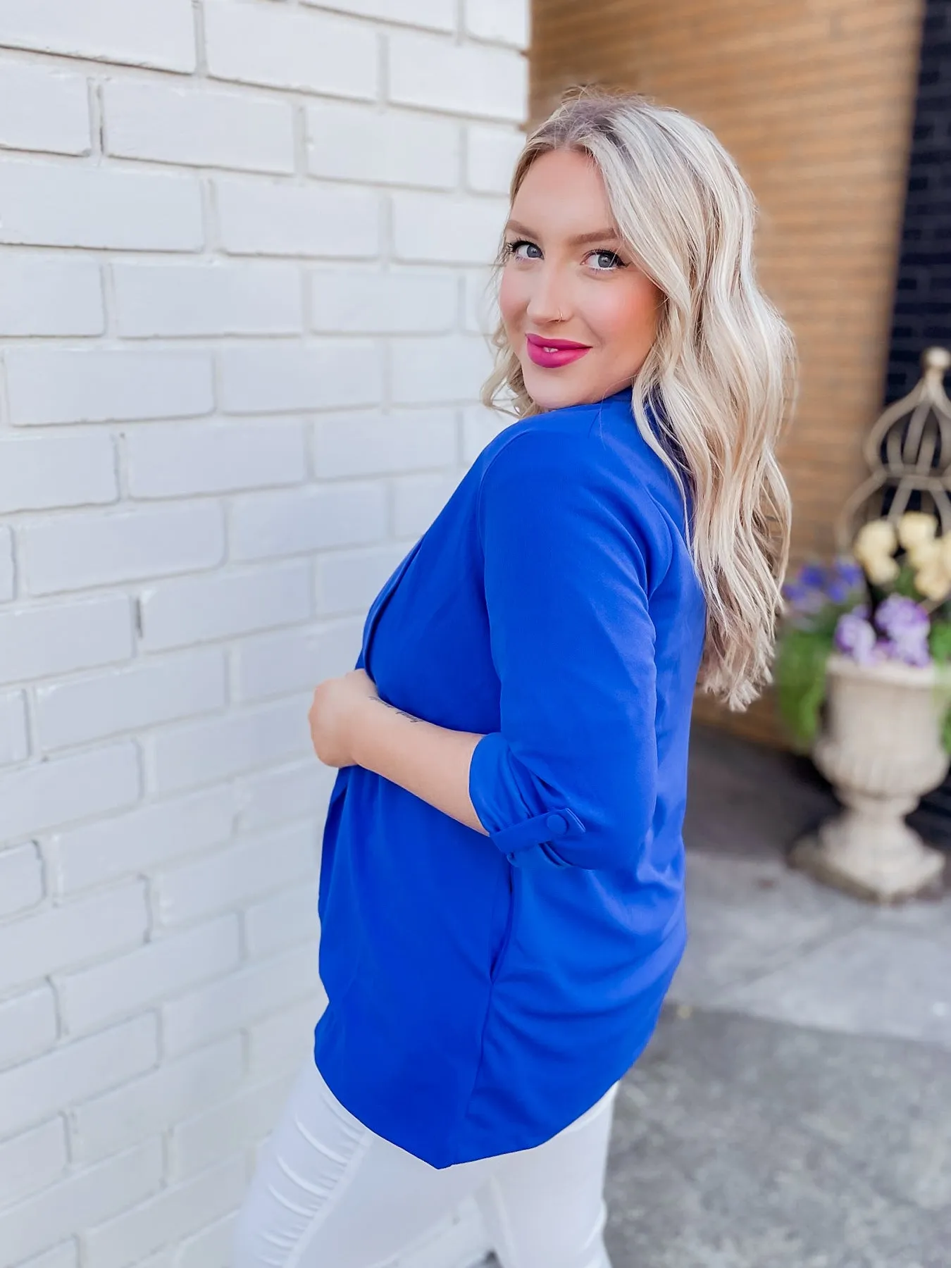 Back to Basics Blazer in Cobalt