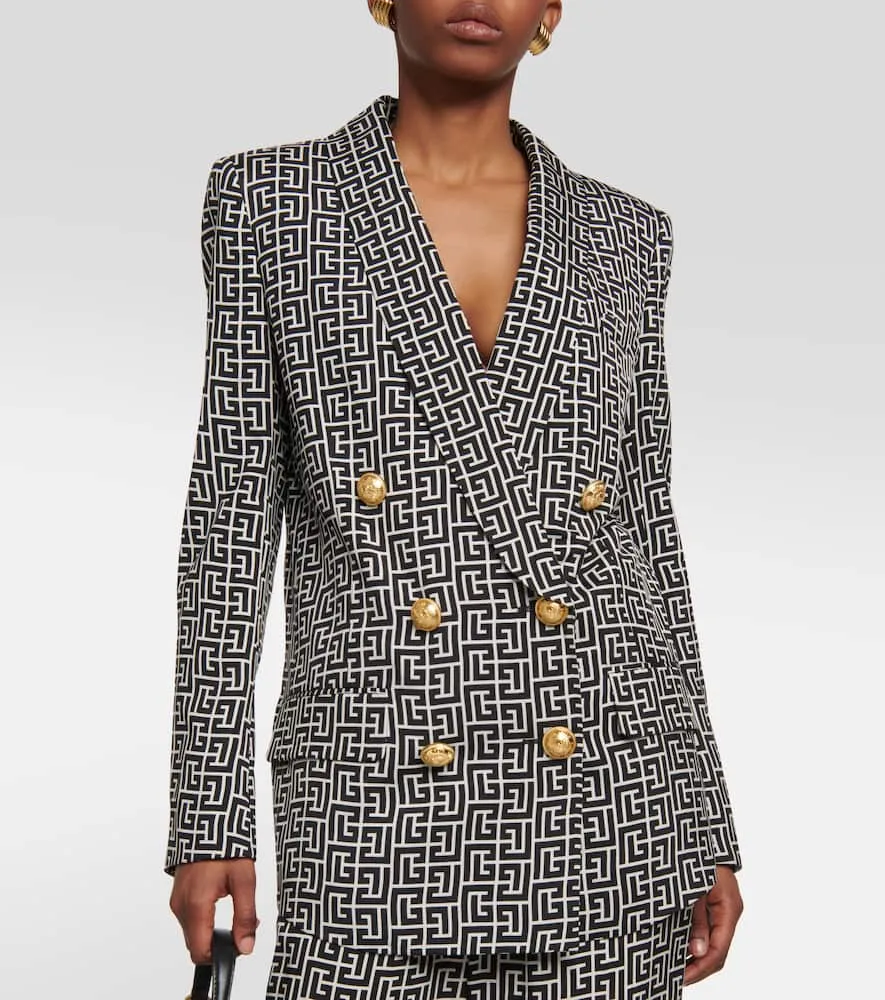 Balmain Double-breasted monogram jacket