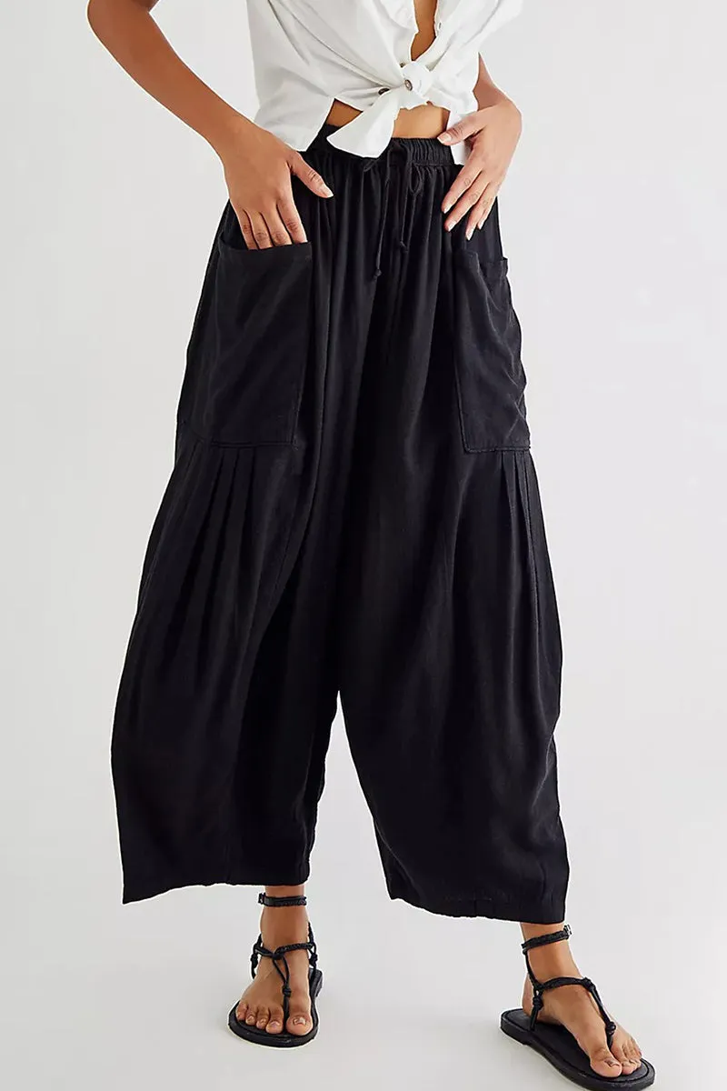 Casual Solid Pocket Loose Harlan Solid Color Bottoms(9 Colors)