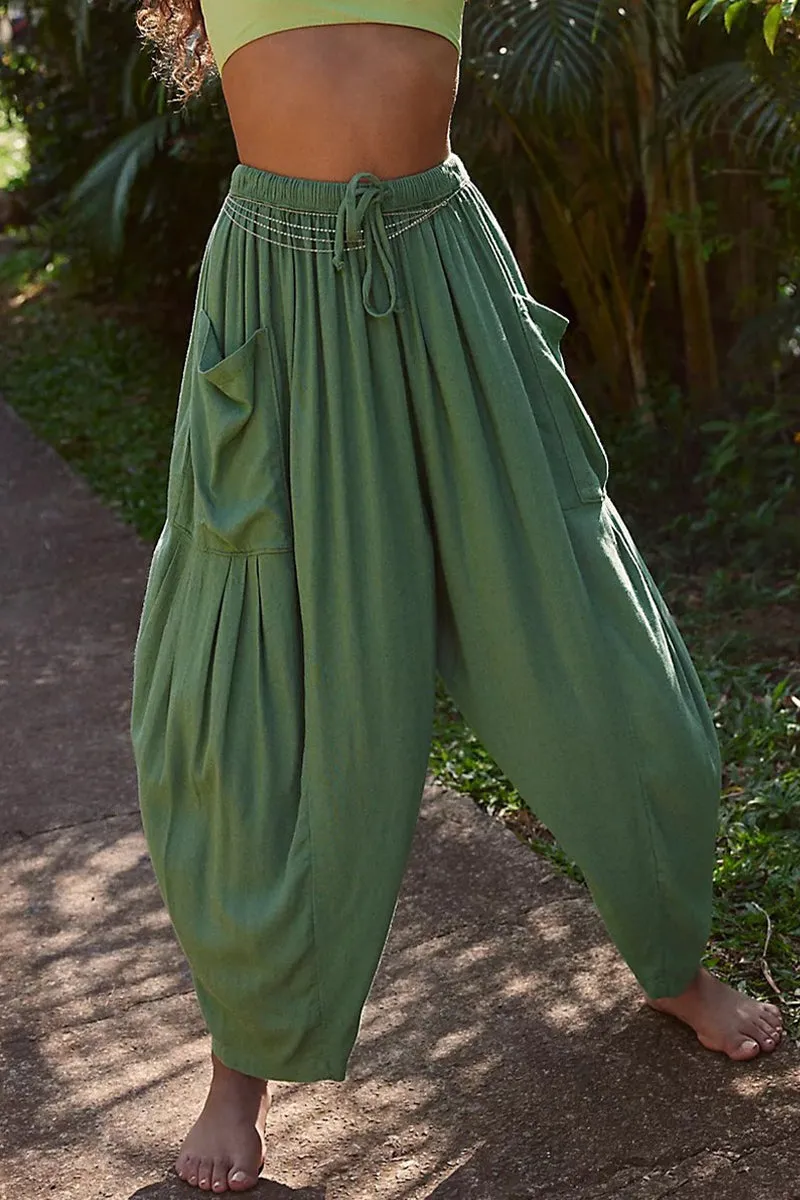 Casual Solid Pocket Loose Harlan Solid Color Bottoms(9 Colors)