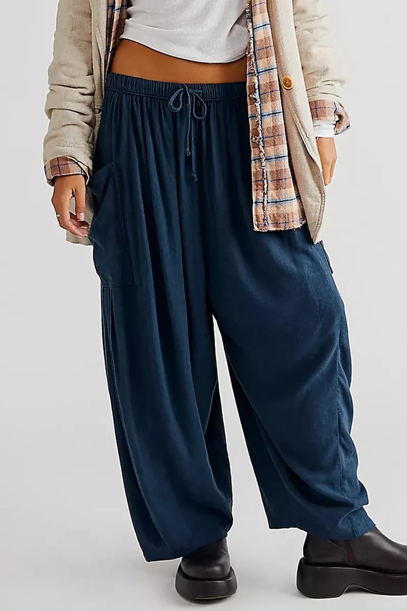 Casual Solid Pocket Loose Harlan Solid Color Bottoms(9 Colors)