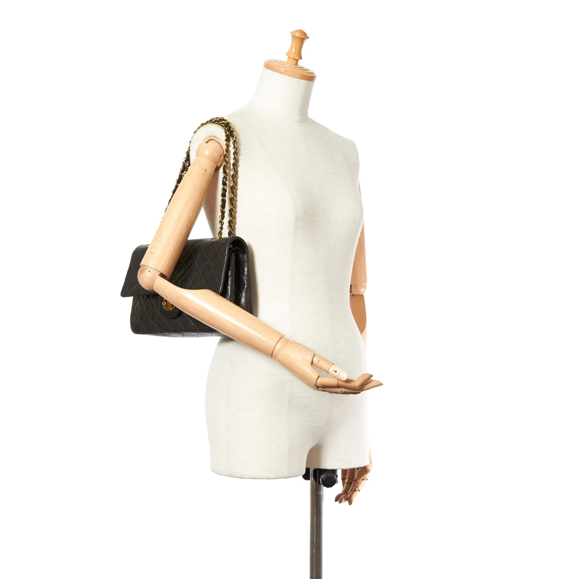 Chanel CC Matelasse Lambskin Flap Bag Black