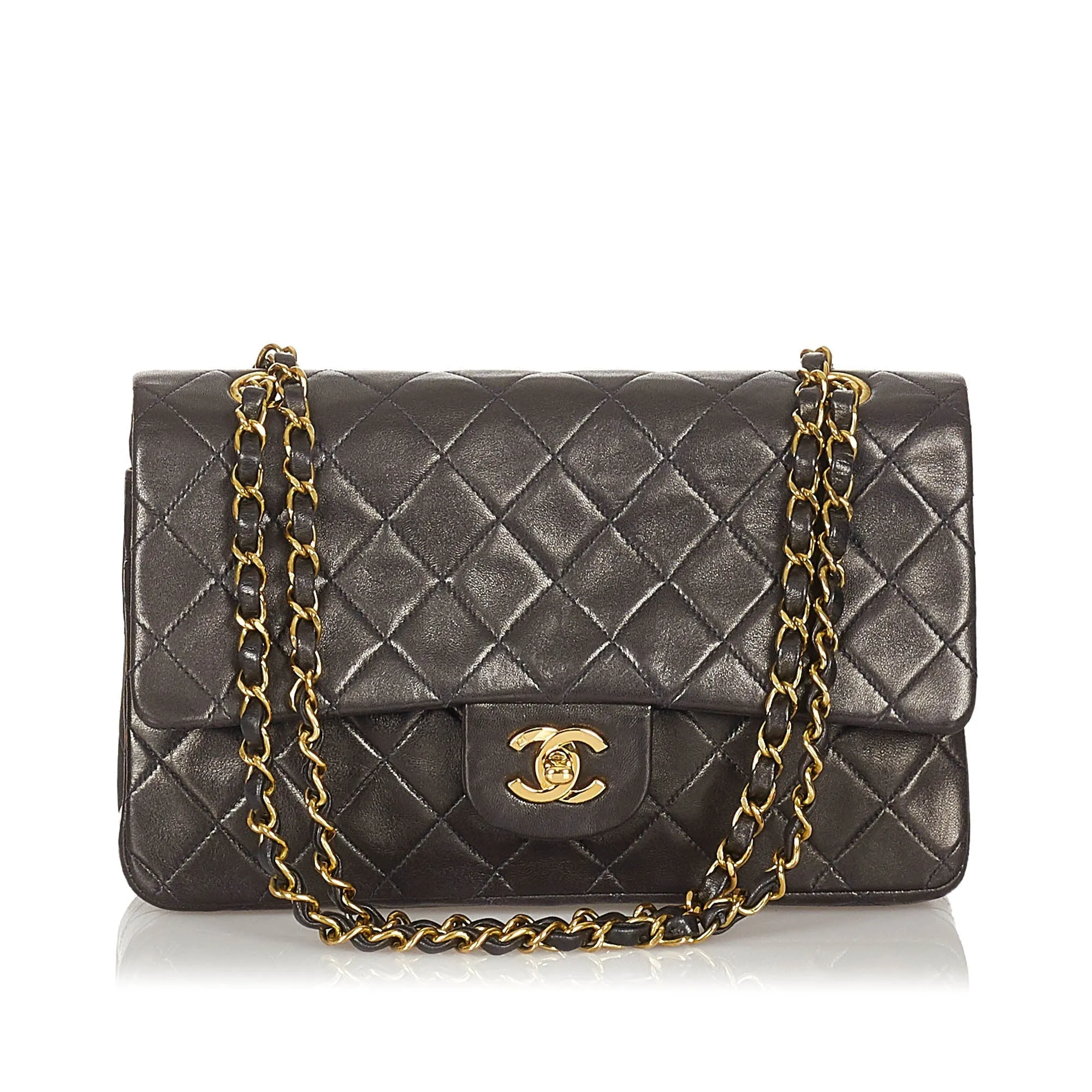 Chanel CC Matelasse Lambskin Flap Bag Black