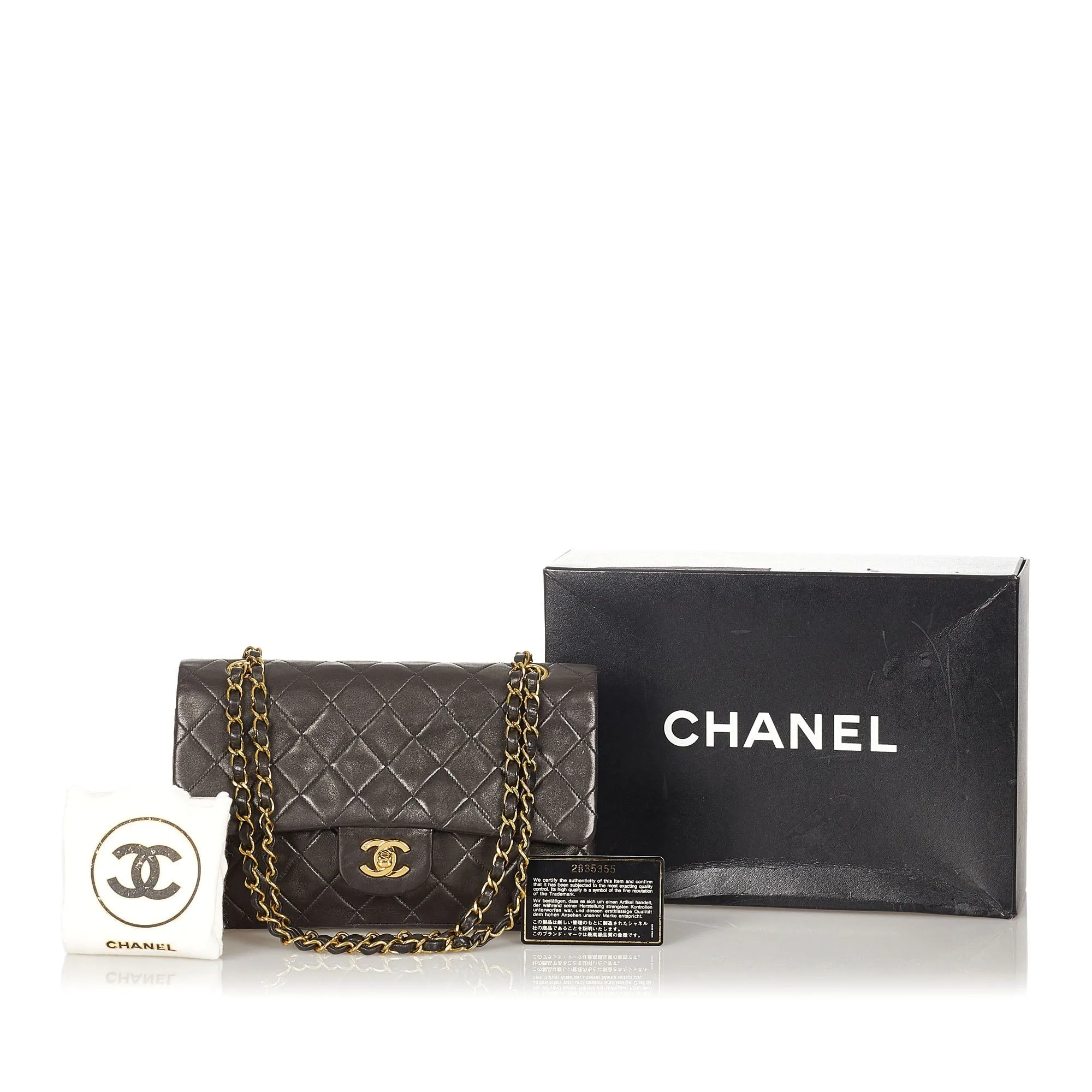 Chanel CC Matelasse Lambskin Flap Bag Black