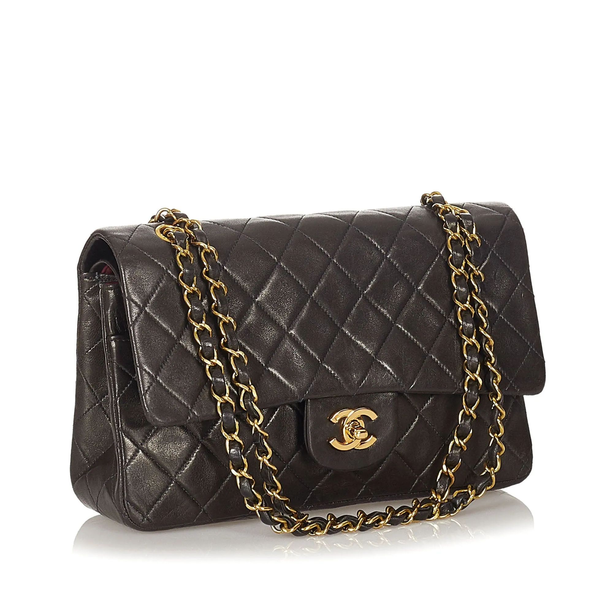 Chanel CC Matelasse Lambskin Flap Bag Black