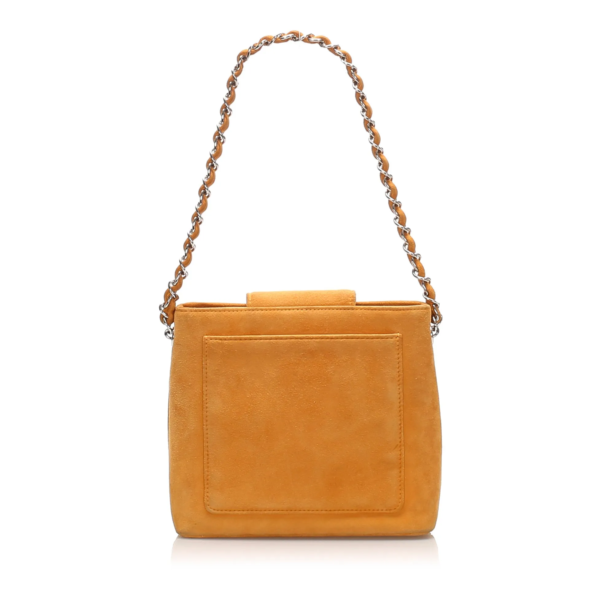 Chanel CC Suede Handbag Orange