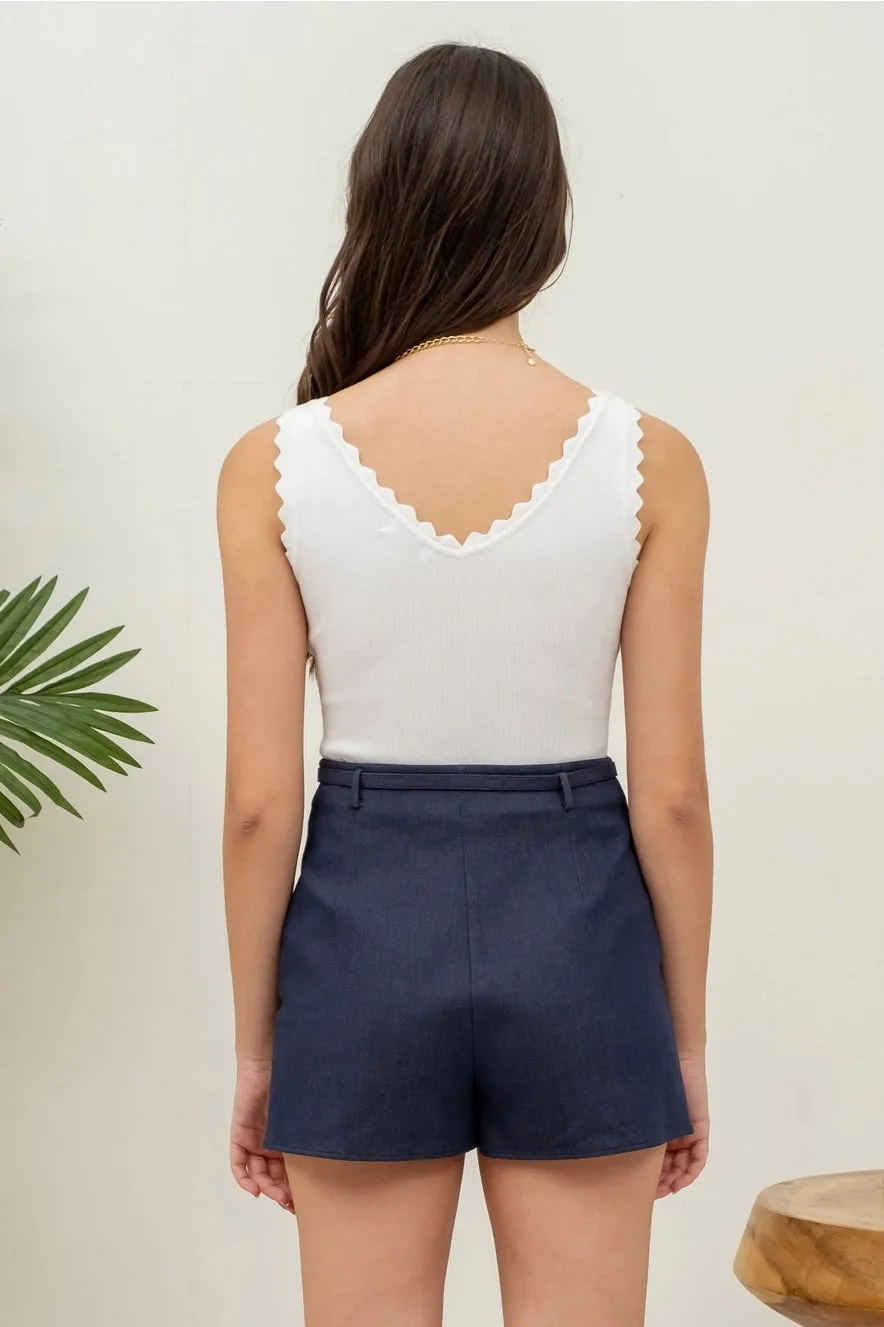 Cloud Nine Scallop Edge Tank Top (Ivory)