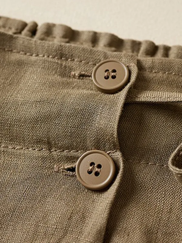 Elasticity Solid Color Loose Shorts Bottoms