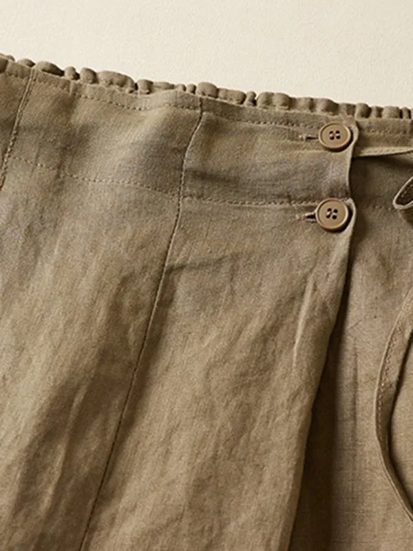 Elasticity Solid Color Loose Shorts Bottoms