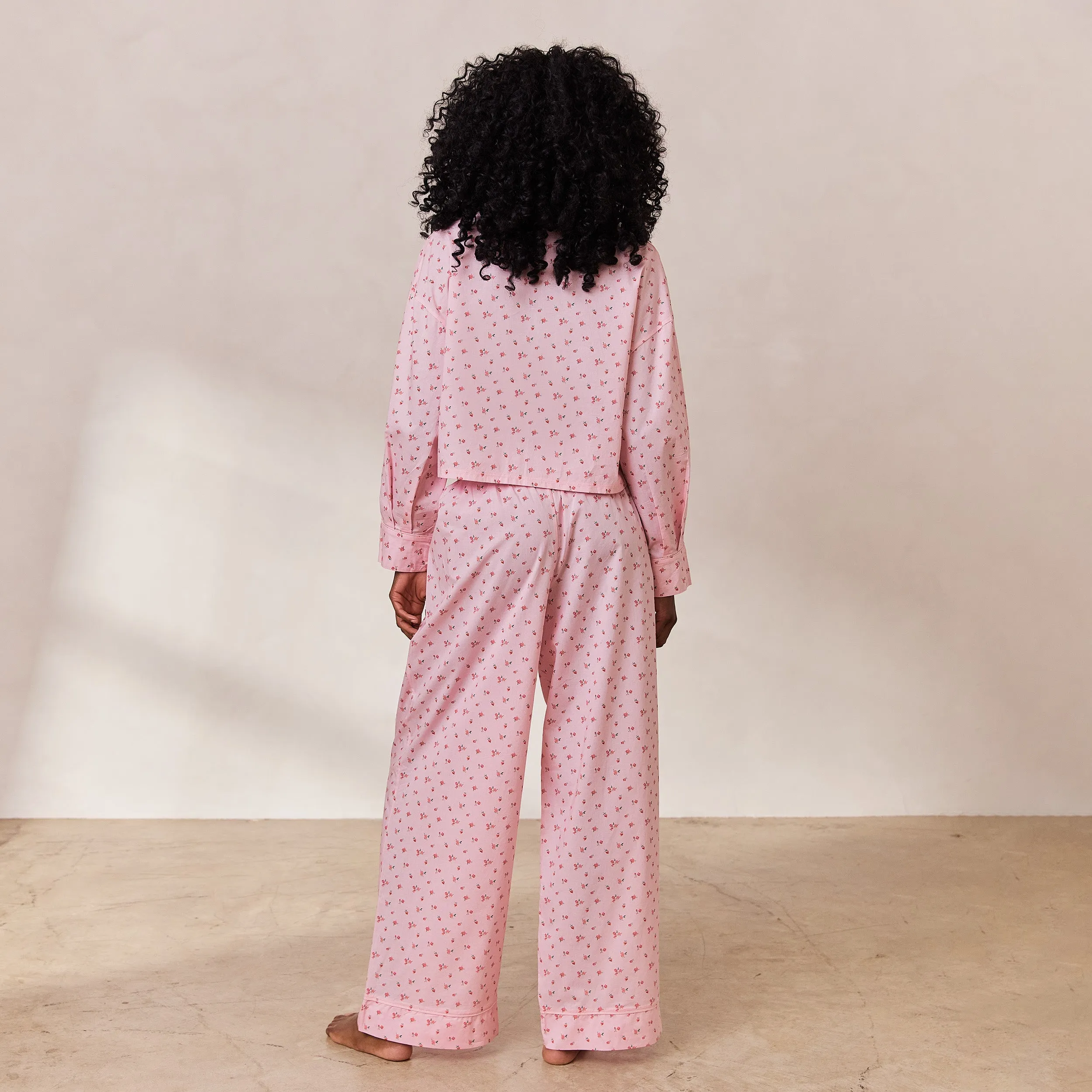 Floral Pyjama Bottoms - Pink Print