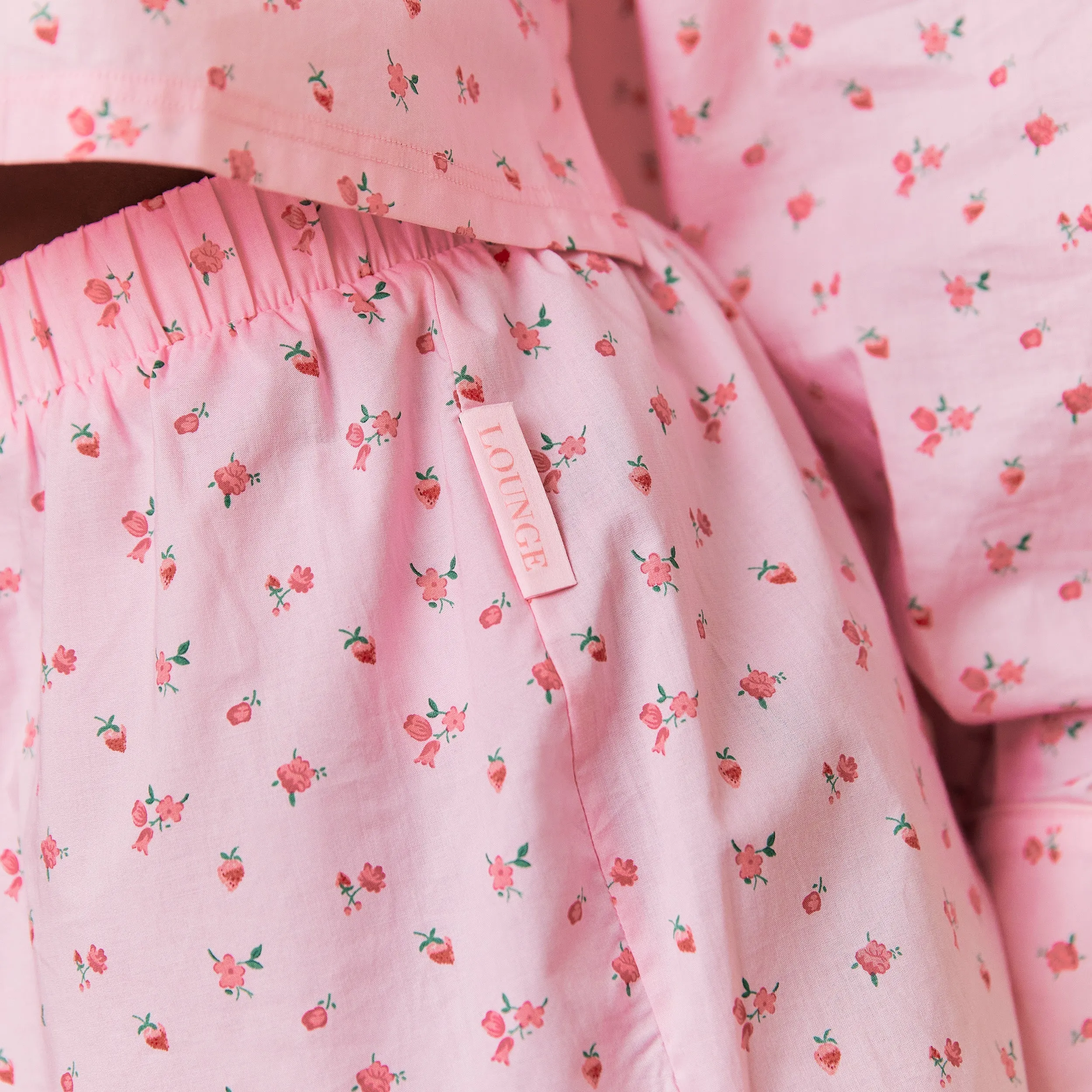 Floral Pyjama Bottoms - Pink Print