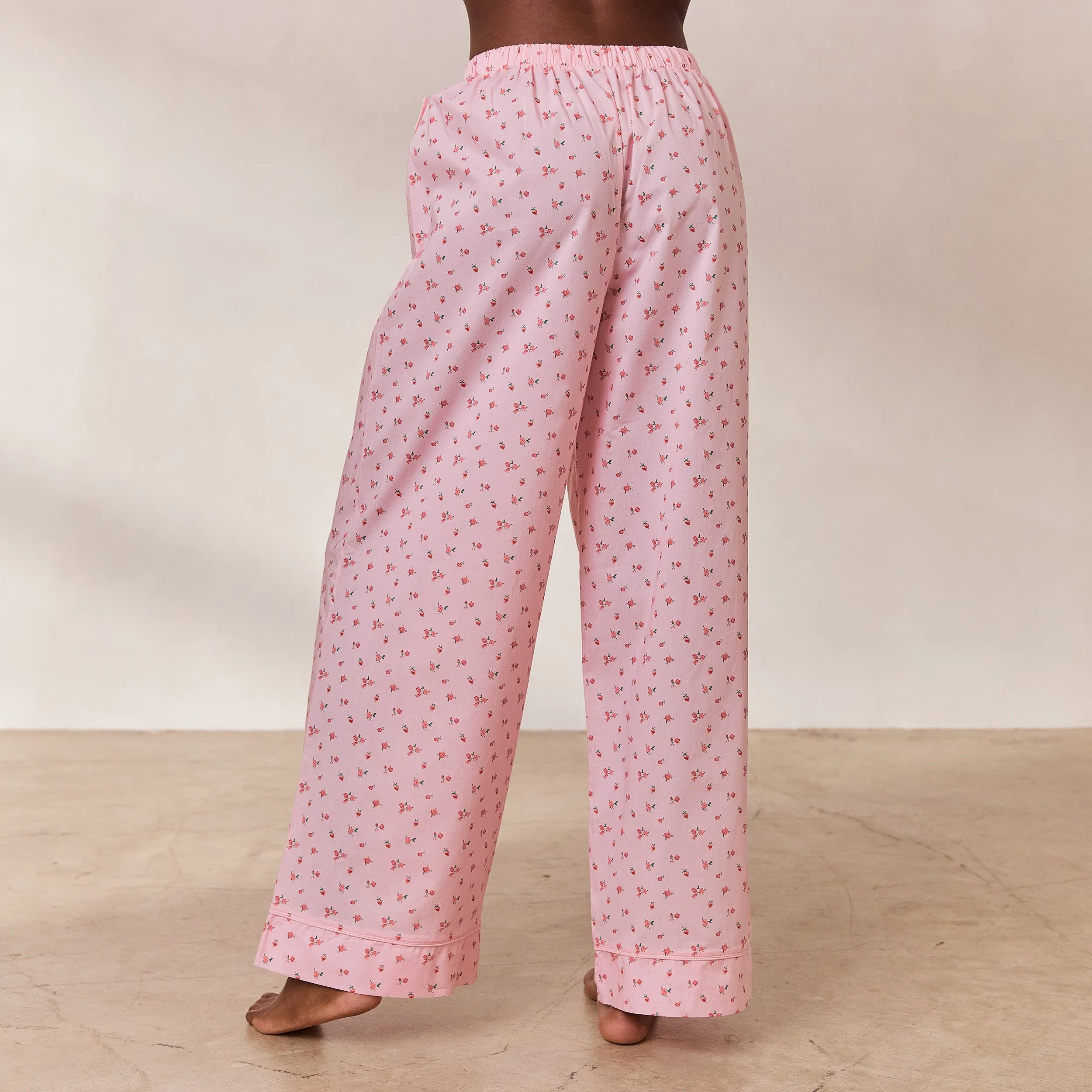 Floral Pyjama Bottoms - Pink Print