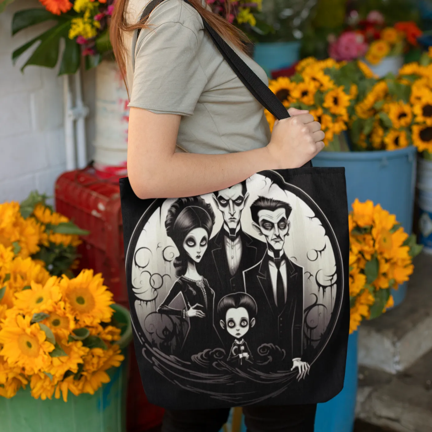 Halloween Family Tote Bag, Halloween Tote, Halloween Tote Bags, Tote bag Mockup Halloween, Tote Bags Halloween, Halloween Tote, Scary Tote