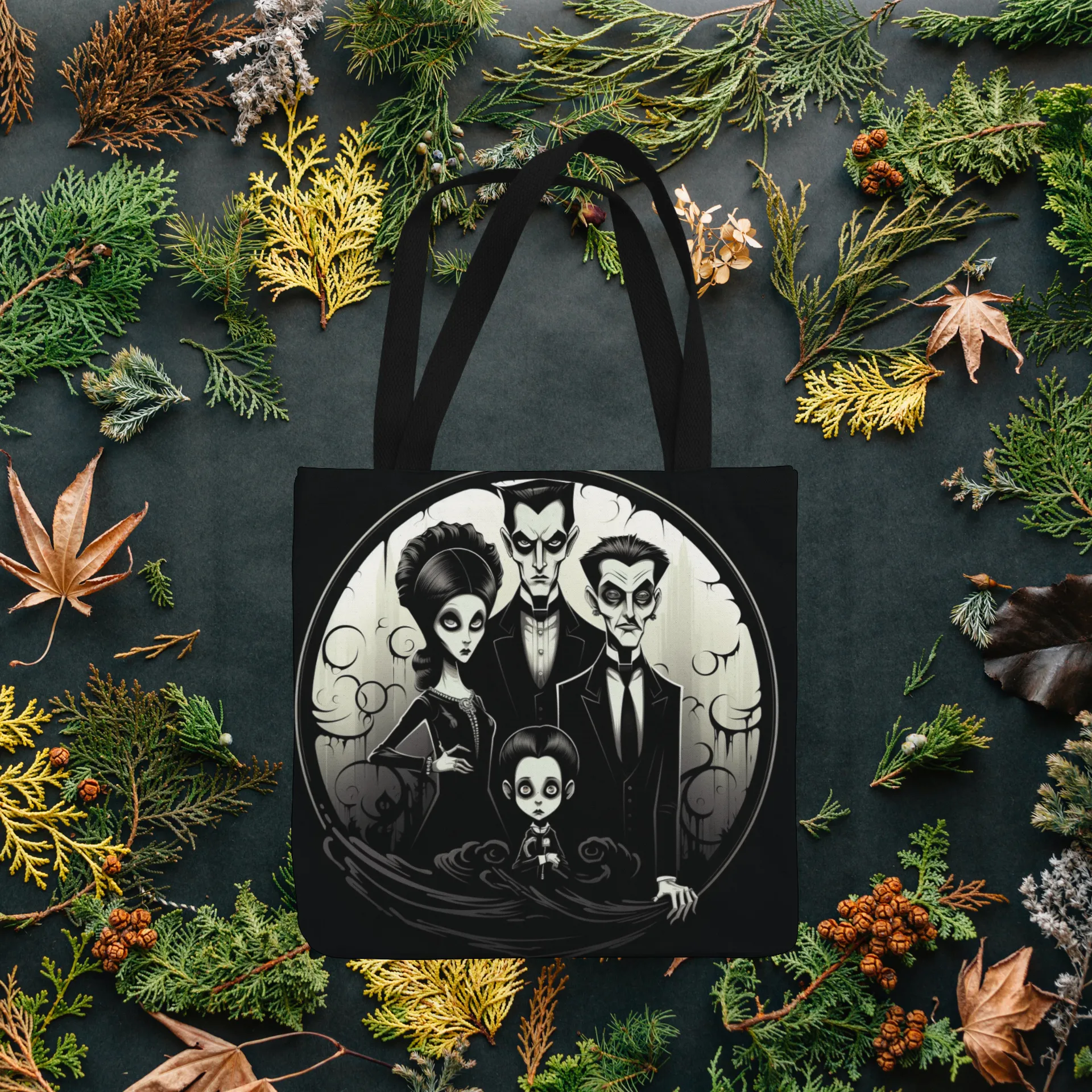 Halloween Family Tote Bag, Halloween Tote, Halloween Tote Bags, Tote bag Mockup Halloween, Tote Bags Halloween, Halloween Tote, Scary Tote