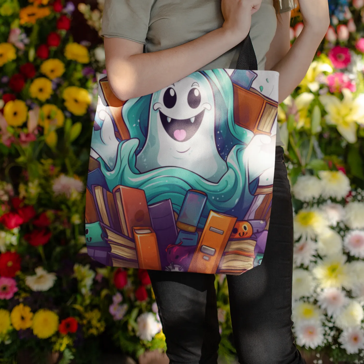 Halloween Ghost Tote, Halloween Tote Bag, Halloween Tote, Halloween Tote Bags, Tote bag Mockup Halloween, Tote Bags Halloween