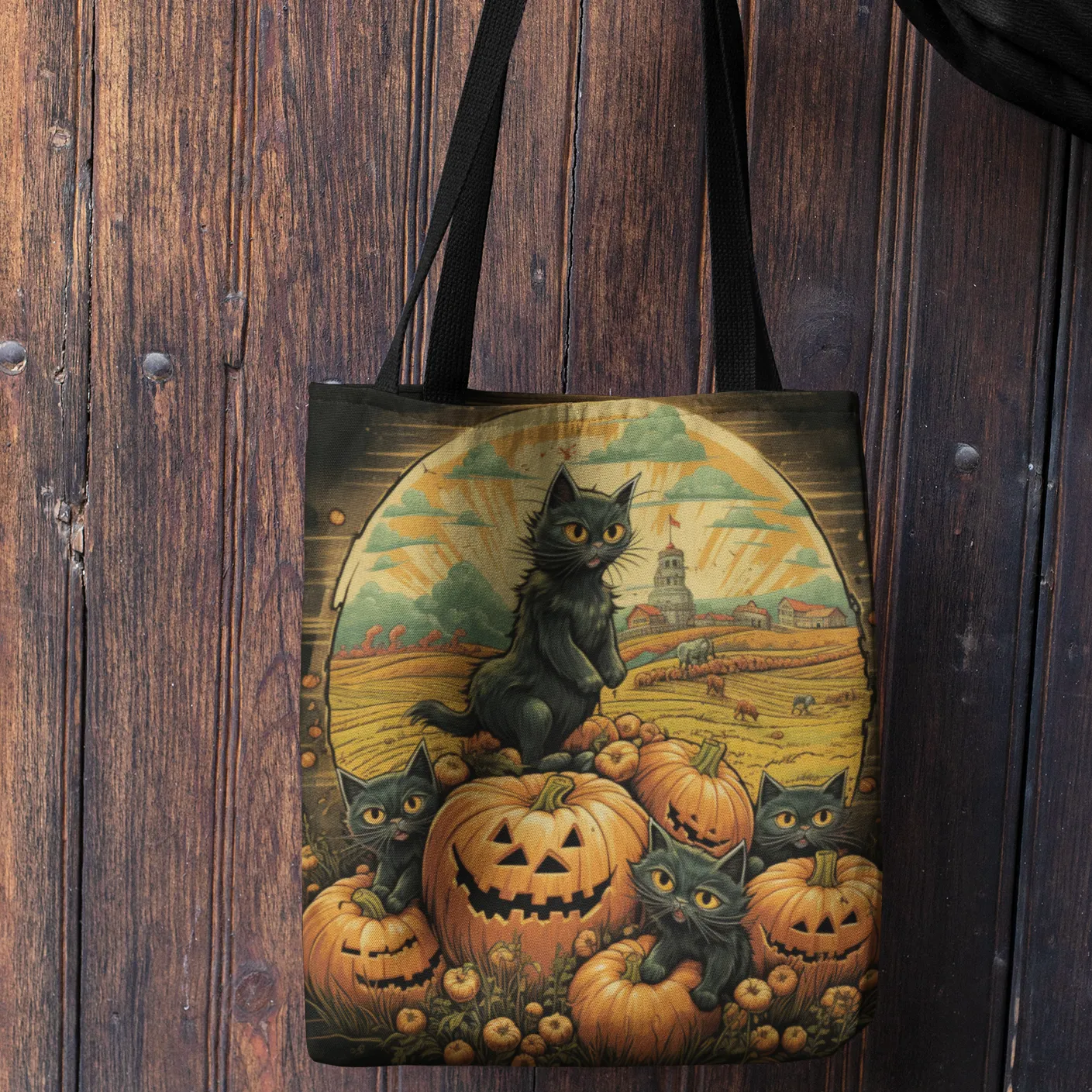 Halloween Tote Bag, Halloween Tote, Halloween Tote Bags, Tote bag Mockup Halloween, Tote Bags Halloween, Halloween Tote Cat, Cat Tote Bag