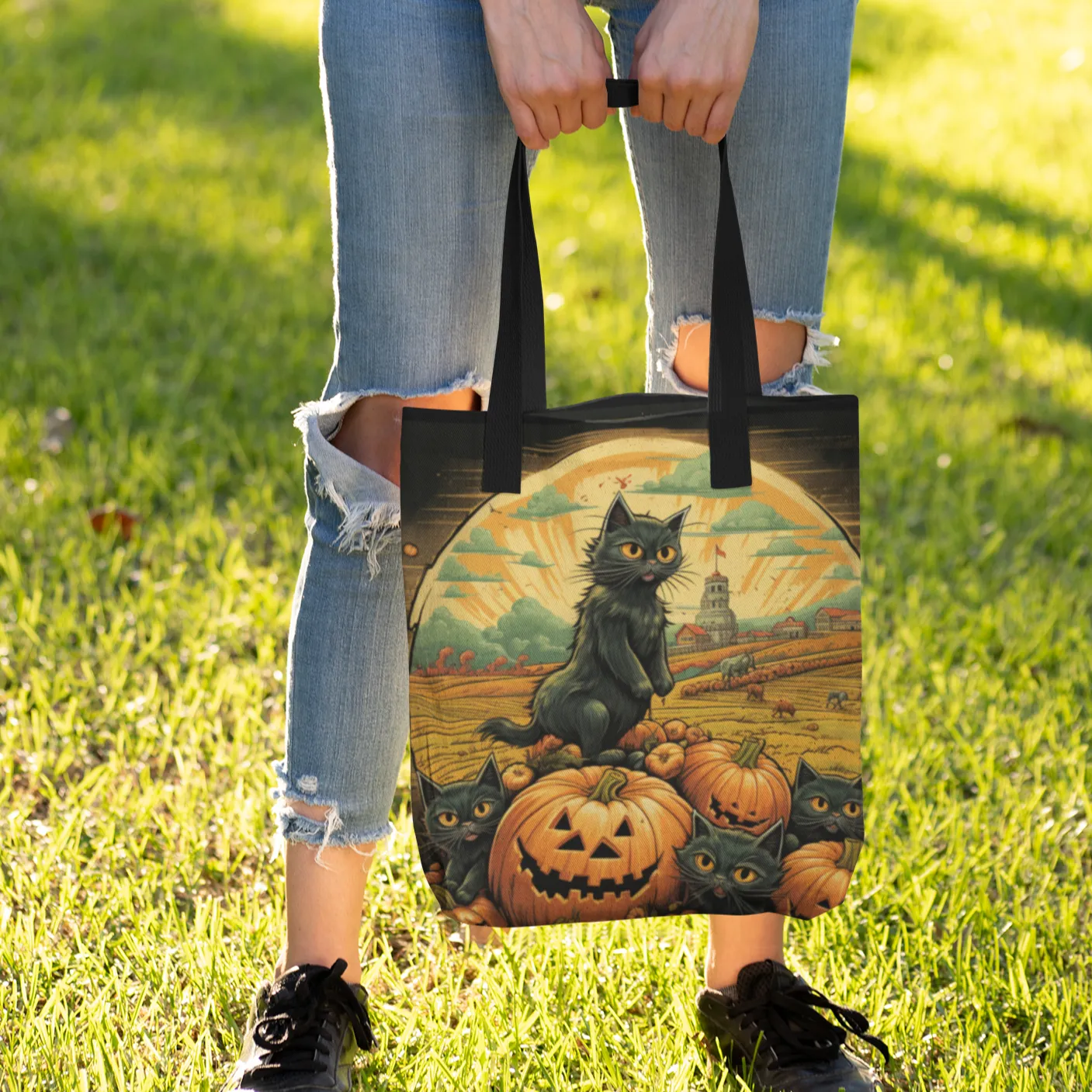 Halloween Tote Bag, Halloween Tote, Halloween Tote Bags, Tote bag Mockup Halloween, Tote Bags Halloween, Halloween Tote Cat, Cat Tote Bag