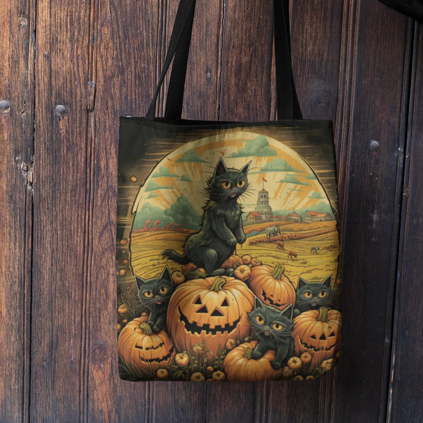 Halloween Tote Bag, Halloween Tote, Halloween Tote Bags, Tote bag Mockup Halloween, Tote Bags Halloween, Halloween Tote Cat, Cat Tote Bag