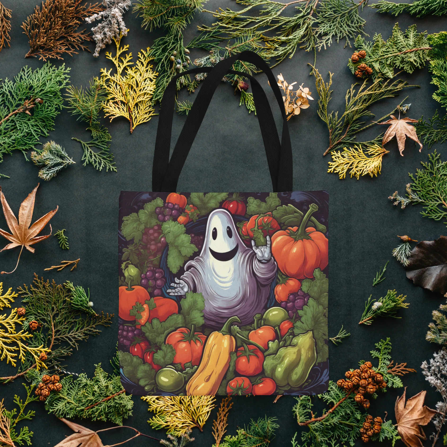 Halloween Veggie Ghost, Halloween Tote Bag, Halloween Tote, Halloween Tote Bags, Tote bag Mockup Halloween, Tote Bags Halloween, Halloween