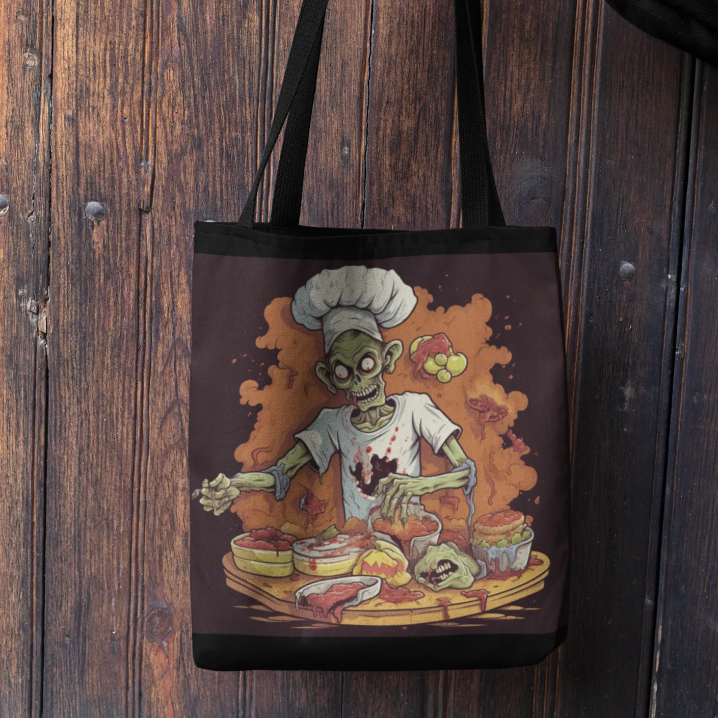 Halloween Zombie Tote Bag, Halloween Tote Zombie, Halloween Tote Bags, Tote bag Mockup Halloween, Tote Bags Halloween, Scary Halloween Tote
