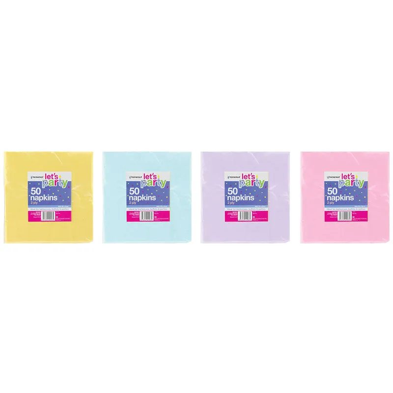 Homemaid Pastel Party Napkins 50 Pack