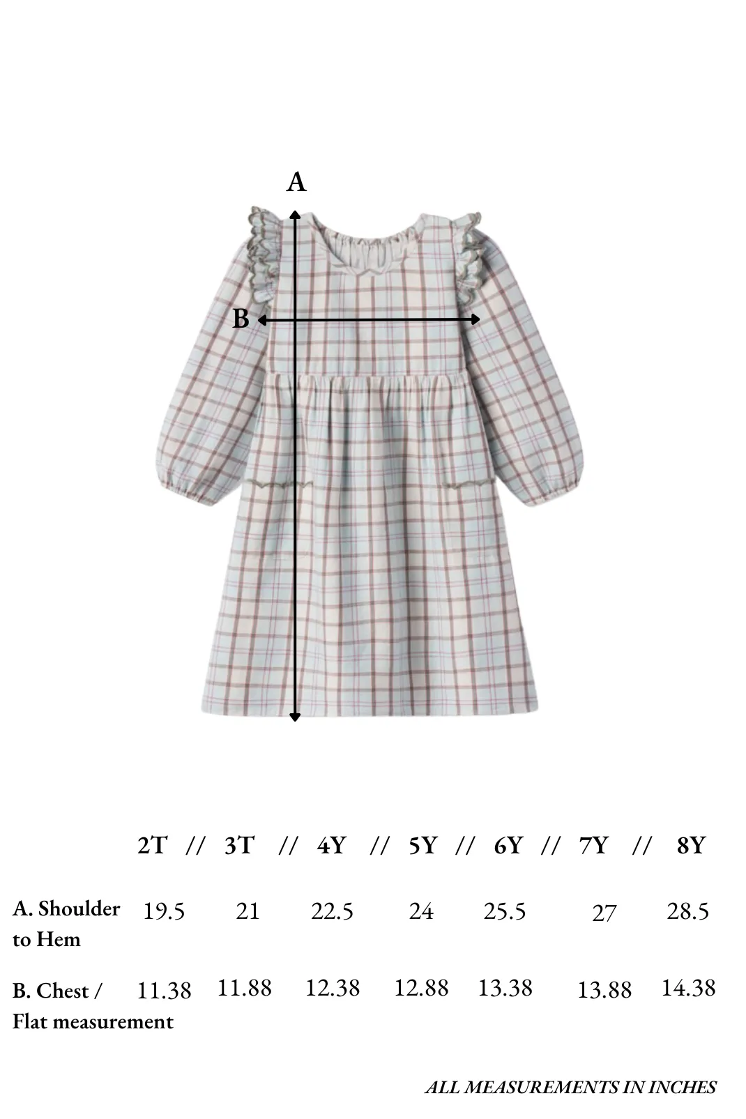 Kate Dress in Powder Plaid