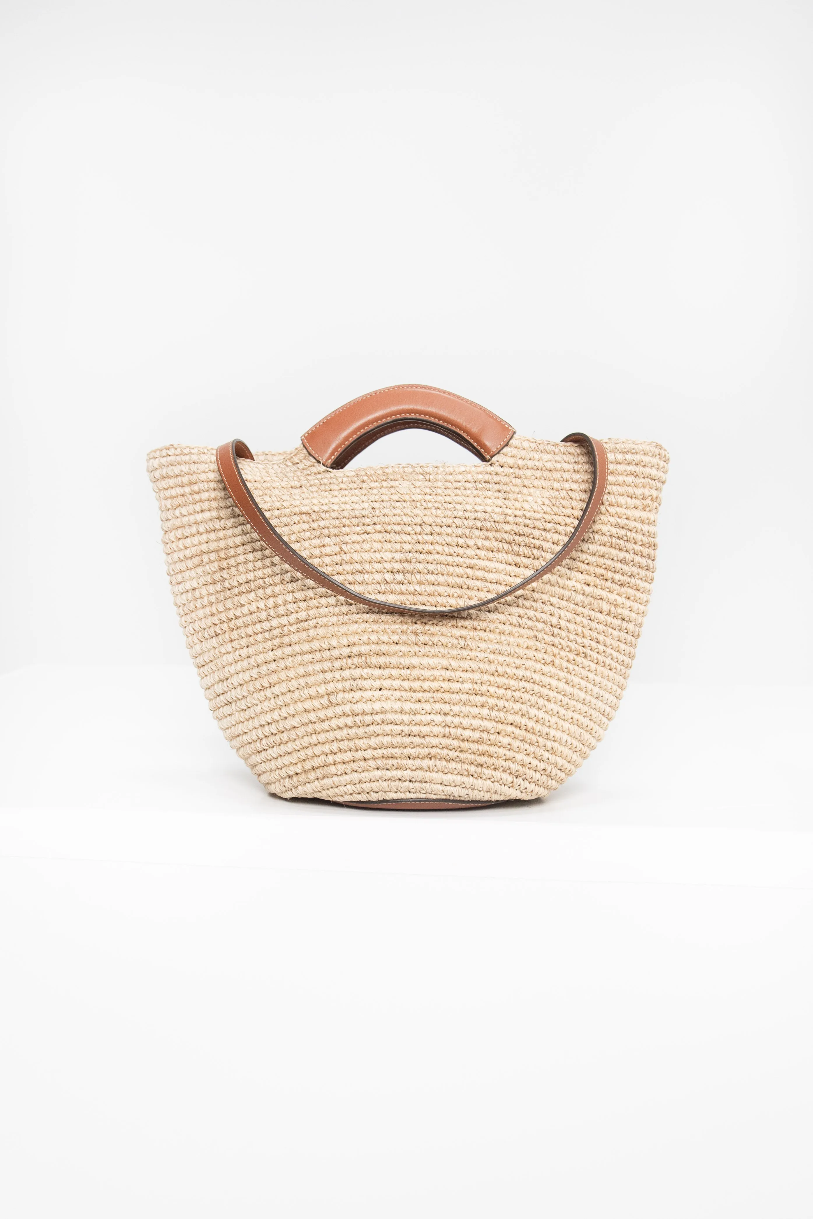 Large Woven Shopper, Cognac Natural Fiber
