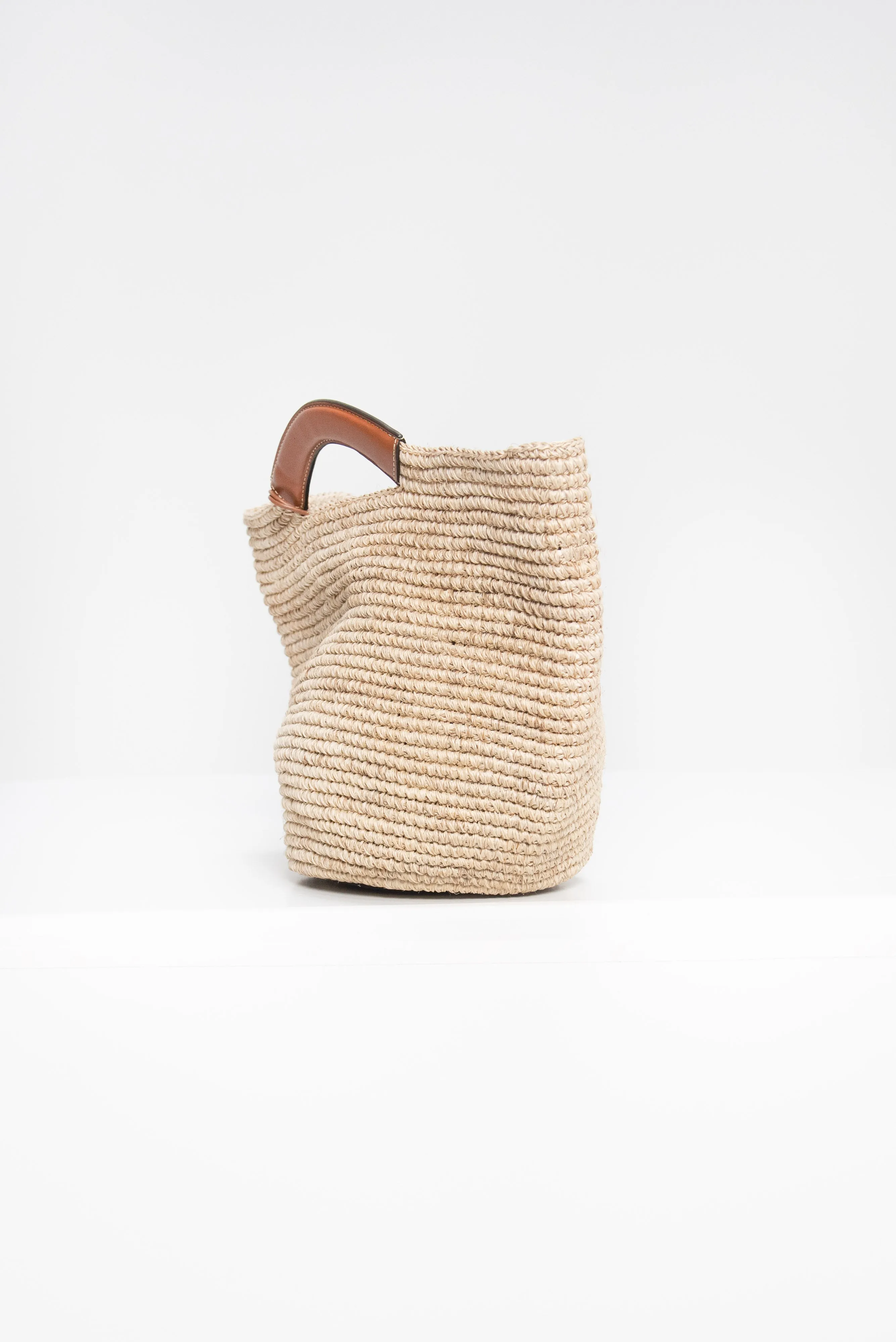 Large Woven Shopper, Cognac Natural Fiber