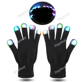 LED Gloves Party Light Show Gloves 6 Light Flashing Modes Dancing Gloves f Clubbing Rave Birthday Party