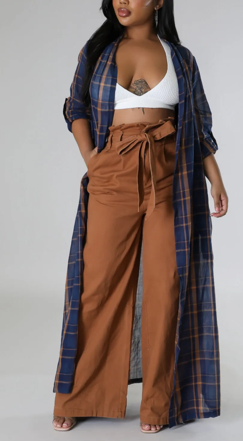 Lightweight Plaid Cardigan