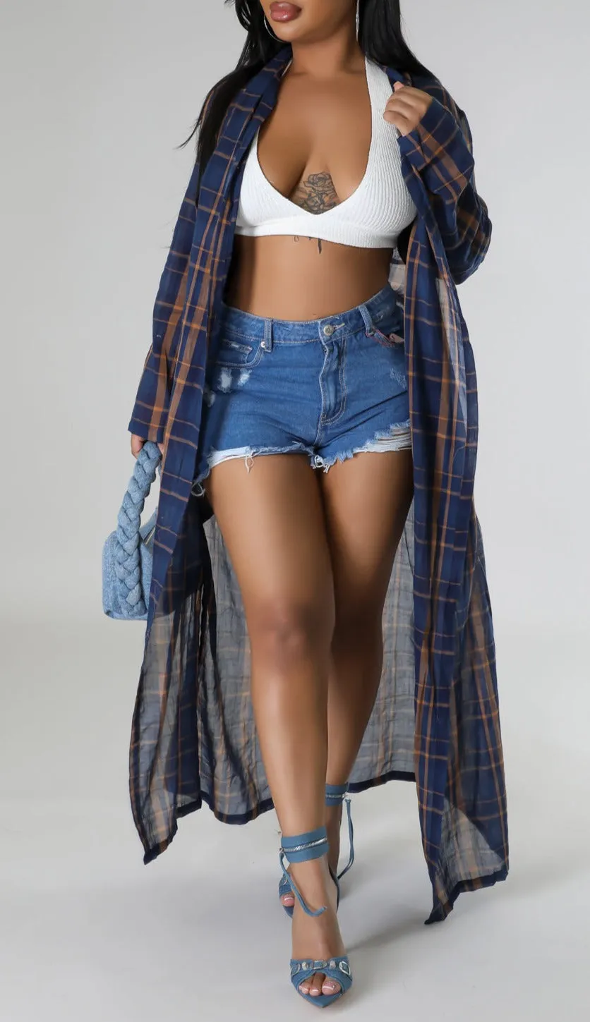 Lightweight Plaid Cardigan