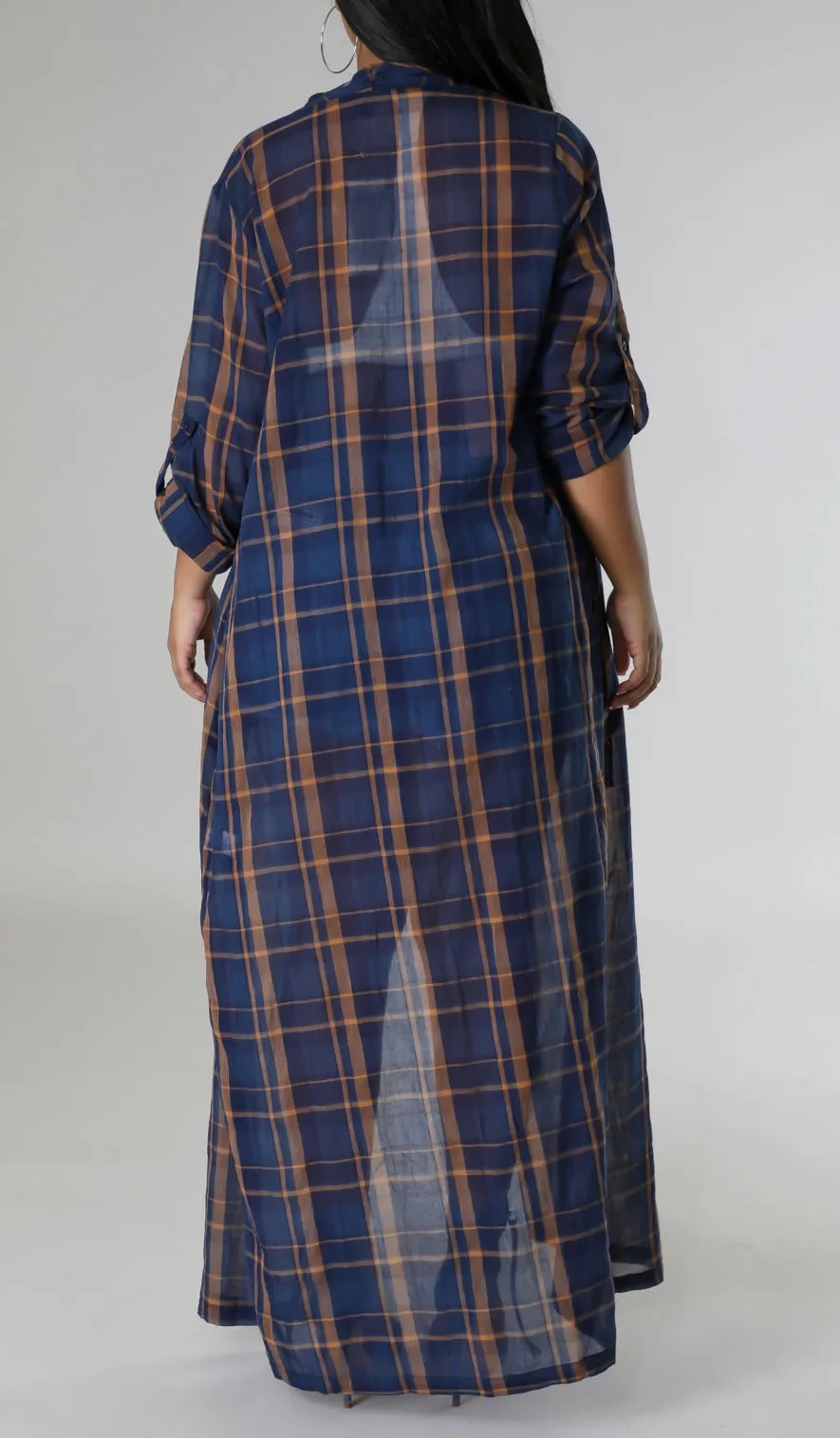 Lightweight Plaid Cardigan