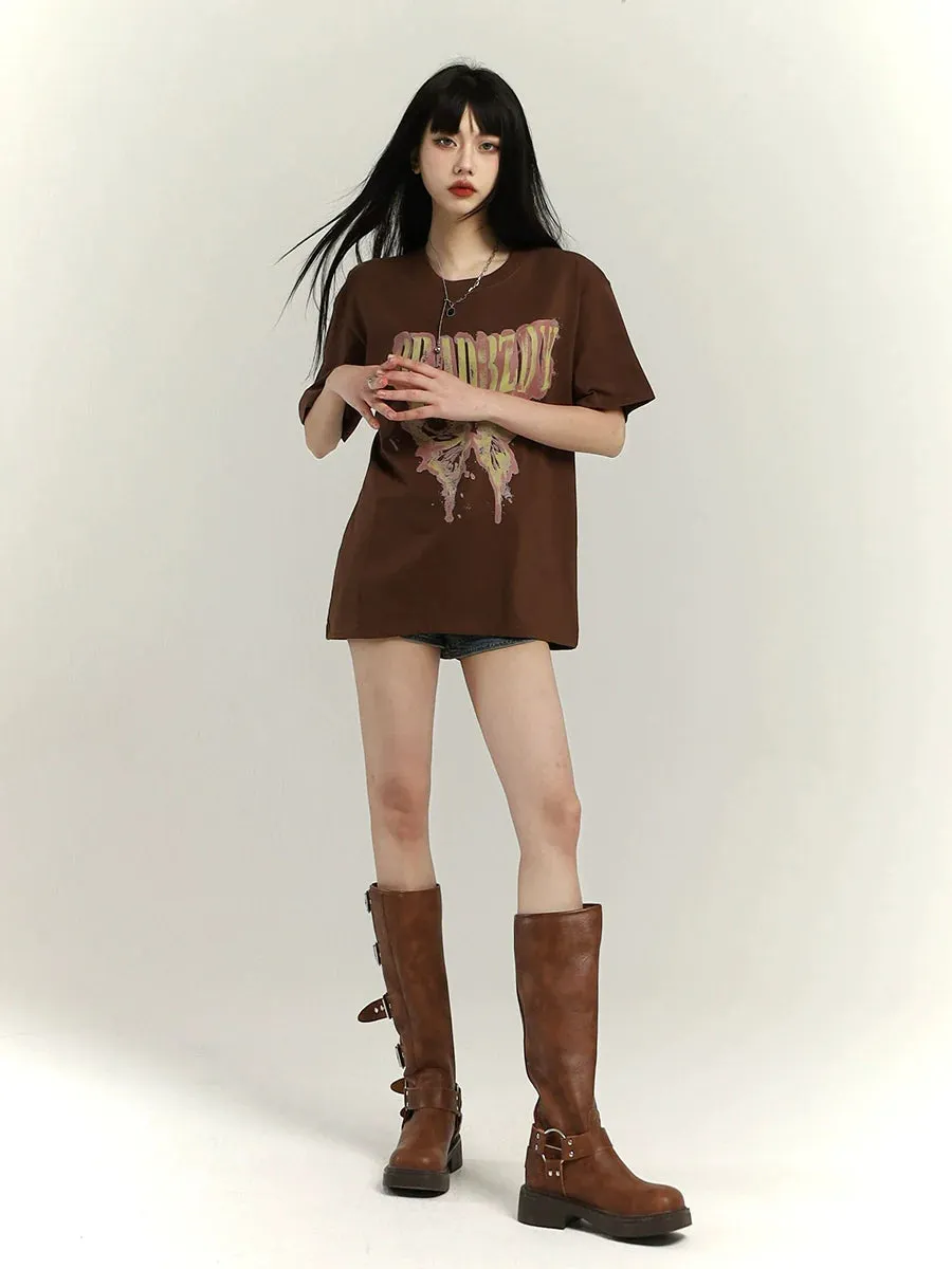 Loose Mid-Length Bottoms T-Shirt