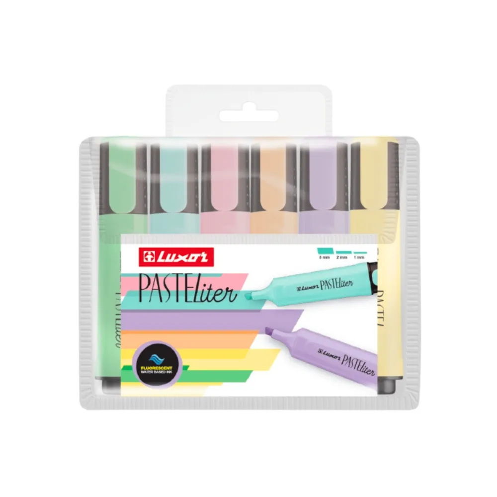 Luxor Pastel Highlighters 6pc