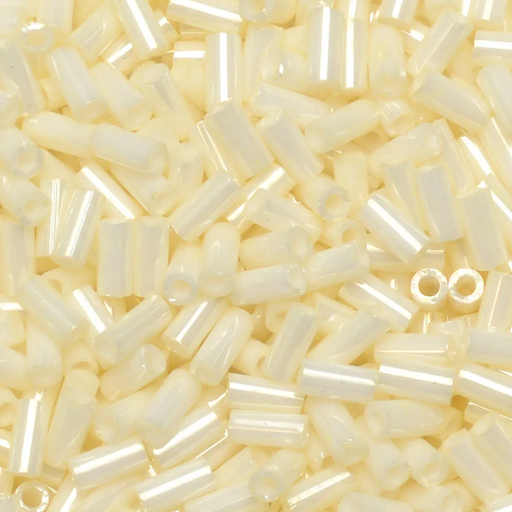 Miyuki Bugle Tube Beads, Cylinder Size #1 3x1.5mm, Ceylon Light Yellow (19.5 Grams)