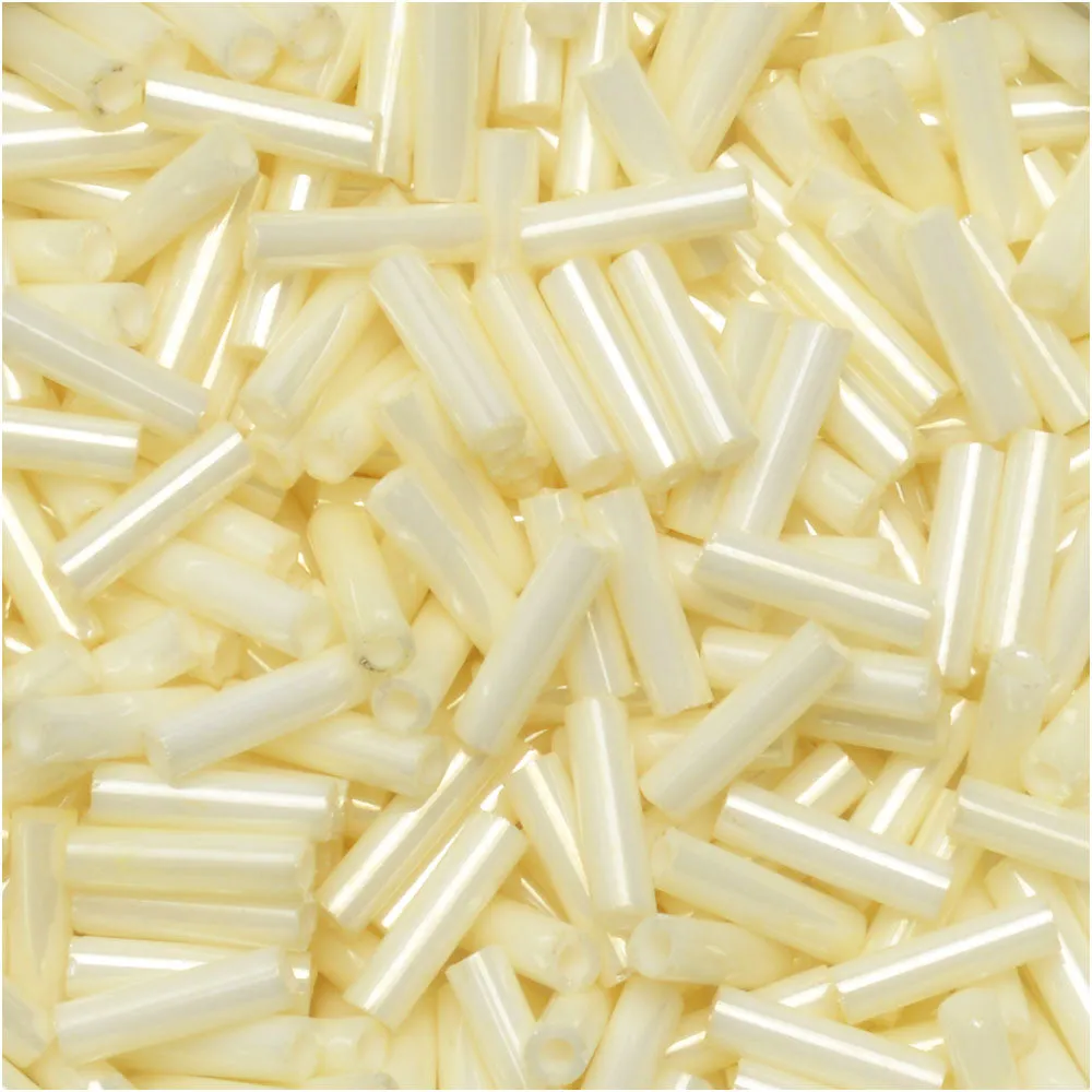 Miyuki Bugle Tube Beads, Cylinder Size #2 6x1.5mm, Ceylon Light Yellow (17 Grams)