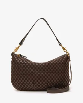 Moyen Messenger ~ Mahogany Nappa & Suede Woven Checker