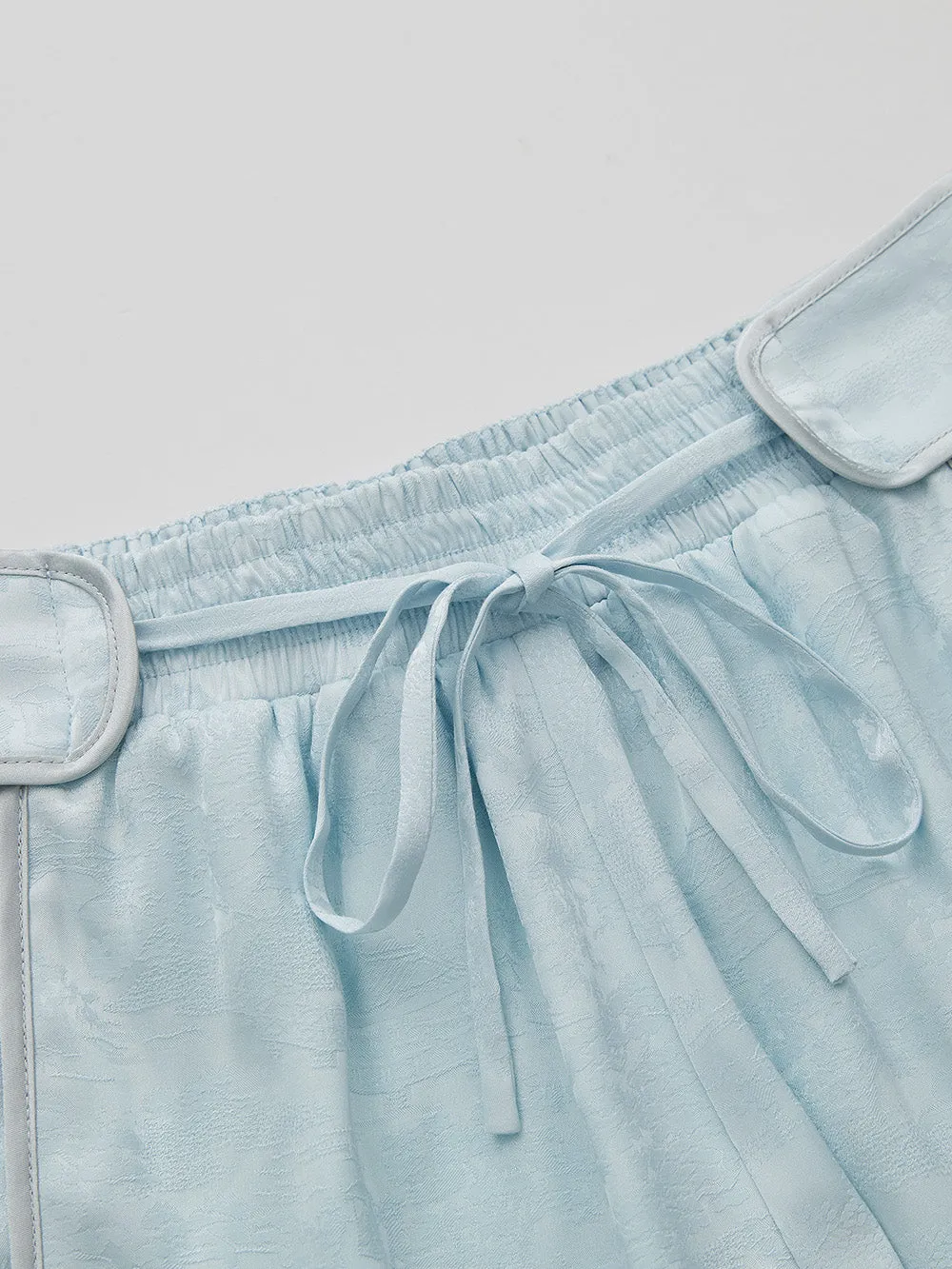 MUKZIN Blue Jacquard Casual Loose Short
