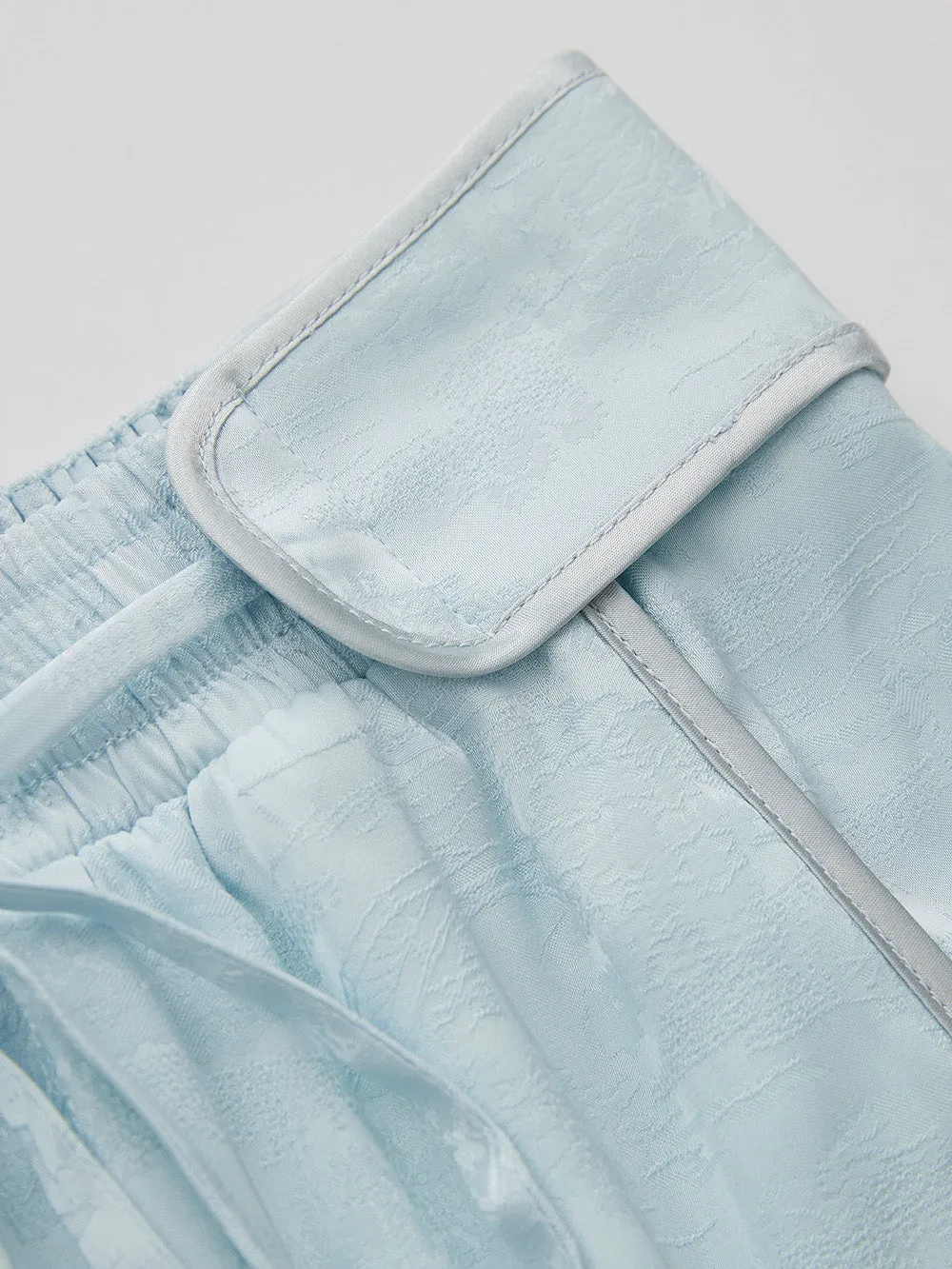 MUKZIN Blue Jacquard Casual Loose Short