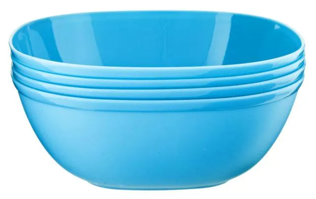 Plastic Bowls 15cm Mixed Pastel Colours