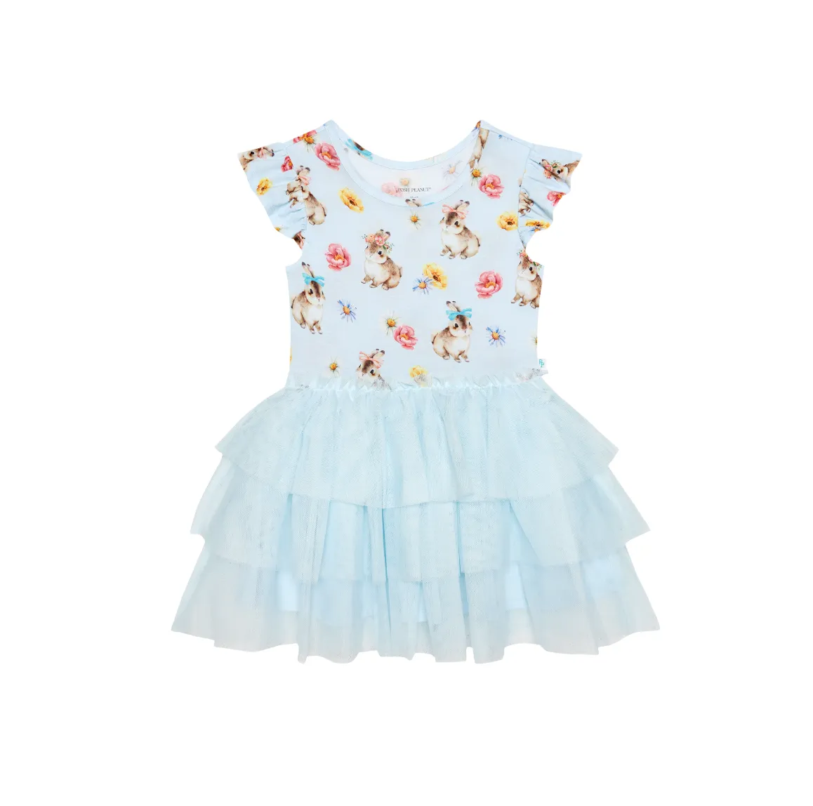Posh Peanut Tinsley Jane - Ruffled Cap Sleeve Tulle Dress