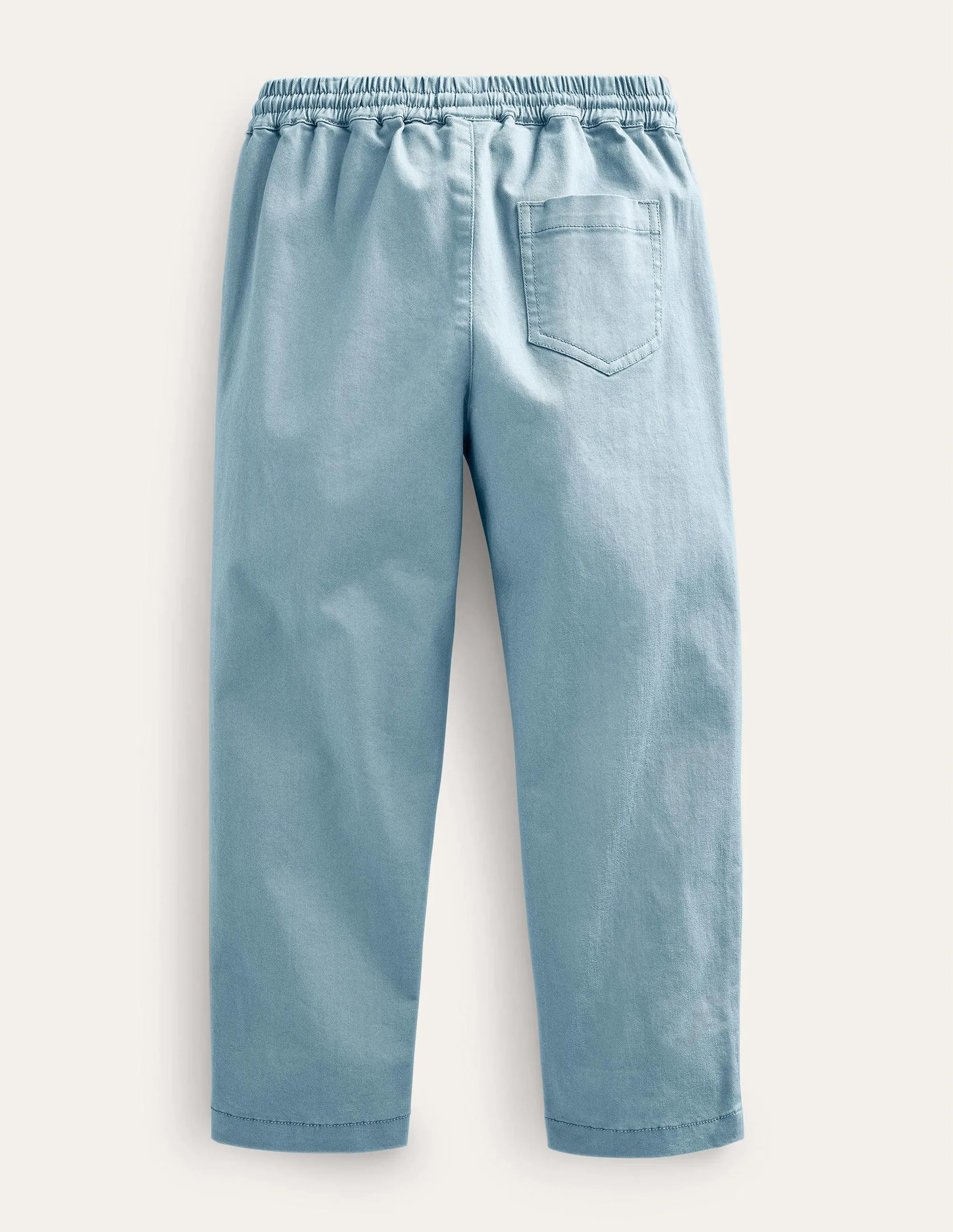 Pull-On Twill Trousers-Soft Bluebell
