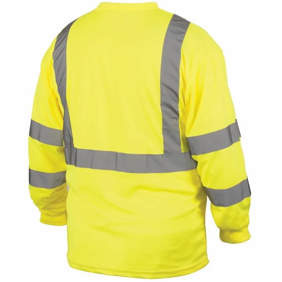 Pyramex RLTS31 Type R Class 3 Long Sleeve Safety T-Shirt Hi-Vis Lime