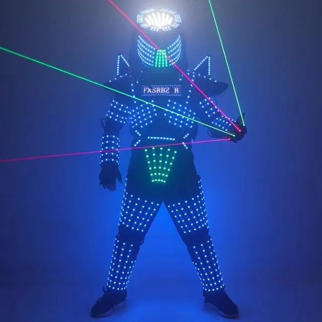 RGB Luminous Armor Nightclub Bar Light Show Mechanical Dance LED Clothes jacket