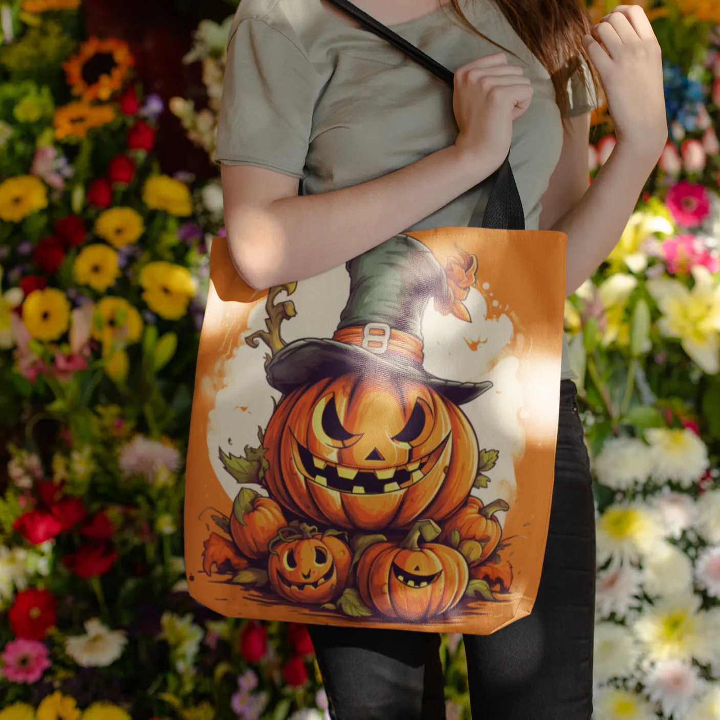 Scary Pumpkin Tote, Halloween Tote Bag, Halloween Tote, Halloween Tote Bags, Tote bag Mockup Halloween, Tote Bags Halloween, Halloween Tote