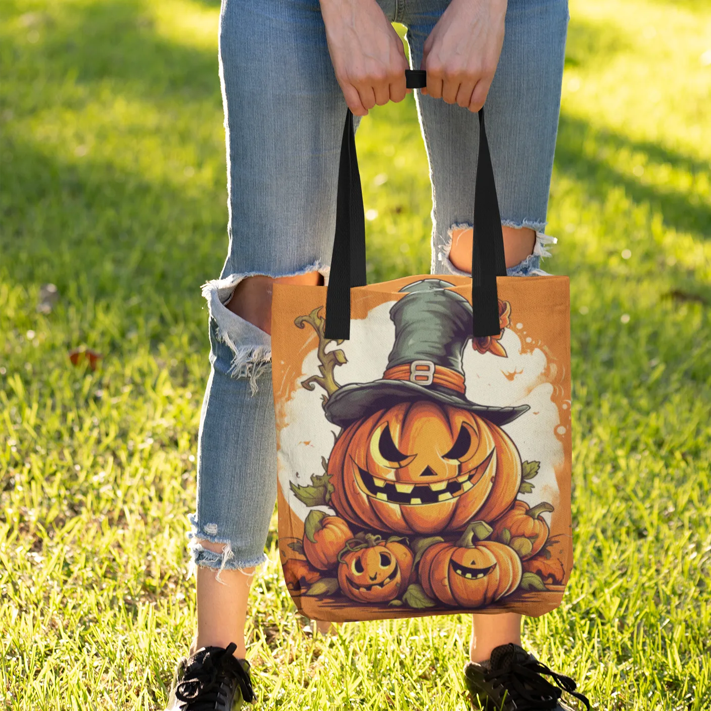 Scary Pumpkin Tote, Halloween Tote Bag, Halloween Tote, Halloween Tote Bags, Tote bag Mockup Halloween, Tote Bags Halloween, Halloween Tote
