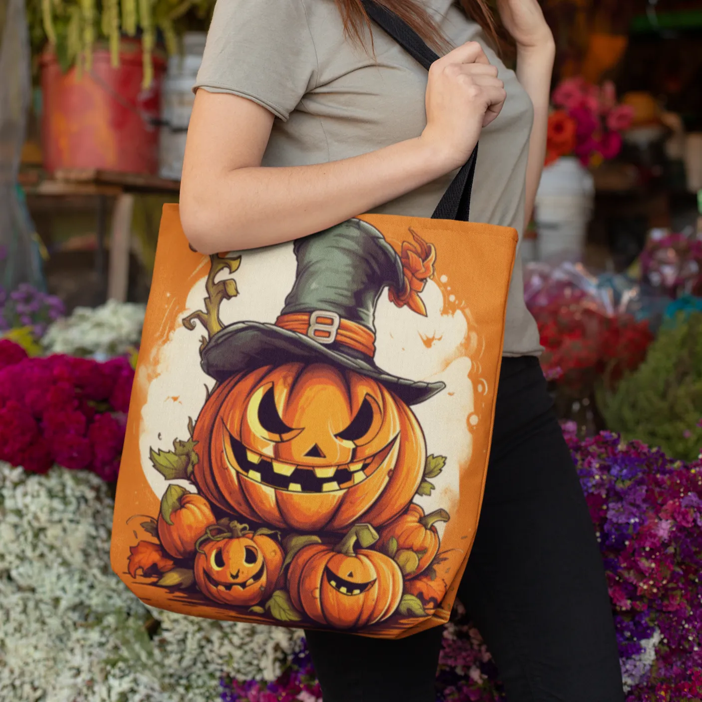 Scary Pumpkin Tote, Halloween Tote Bag, Halloween Tote, Halloween Tote Bags, Tote bag Mockup Halloween, Tote Bags Halloween, Halloween Tote